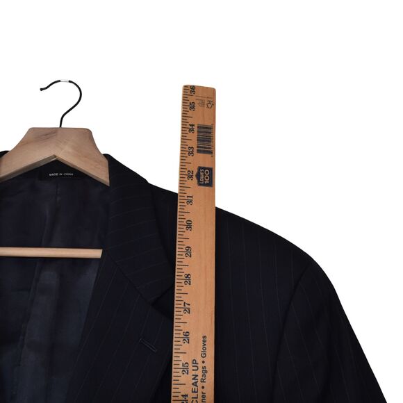 Lauren Ralph Lauren Sport Coat 44R Dark Navy Pinstripe 100% Wool - Picture 9 of 10